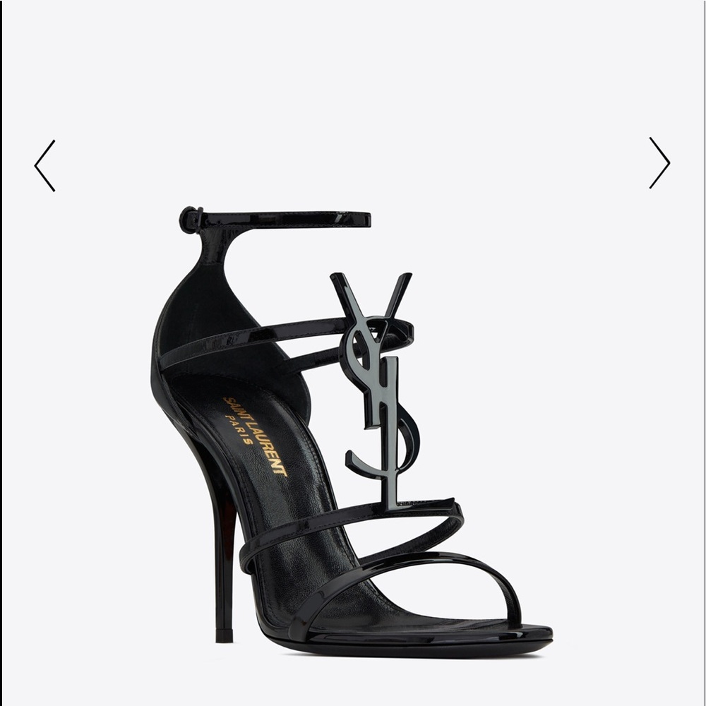 Yves Saint Laurent Black Strappy Heels